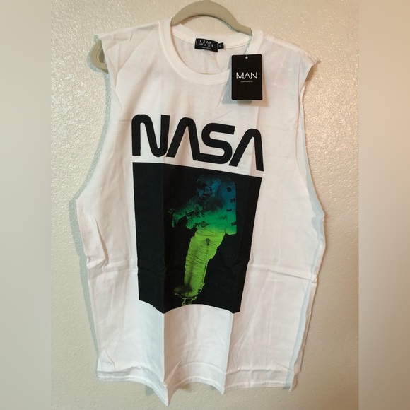 MEN'S BOOHOO MAN OVERSIZED NASA SPACE SUIT LICENSE TANK SIZE: MEDIUM - Picture 1 of 5